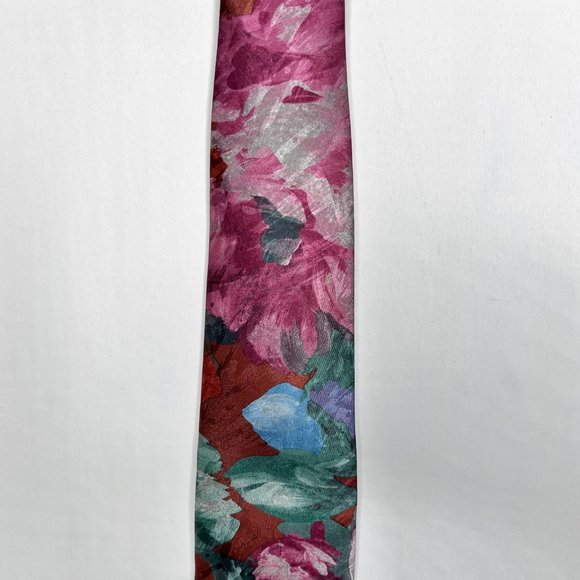 Robert Alan Men's Necktie 3 ¾” Hawaiian Print Flowers Made in USA - Picture 2 of 11